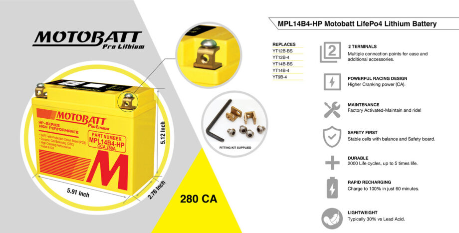 Motobatt Lithium Battery MPLX7U-HP